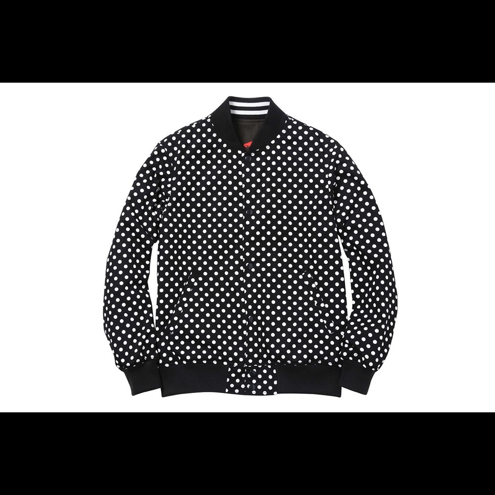 Supreme x CDG reversible bomber with pinstripe / Harold Hunter print